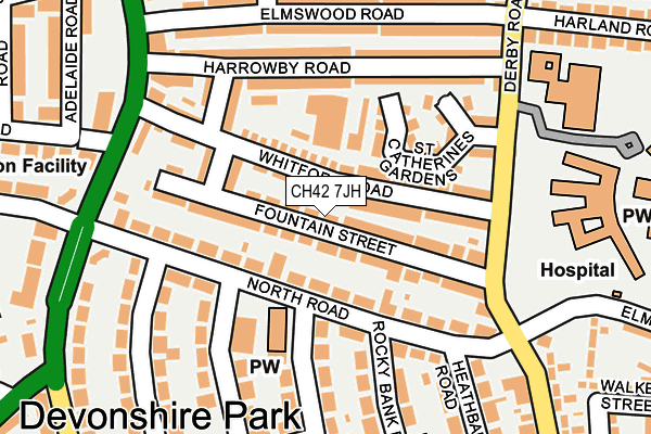 CH42 7JH map - OS OpenMap – Local (Ordnance Survey) CH42 7JH map - OS OpenMap – Local (Ordnance Survey)