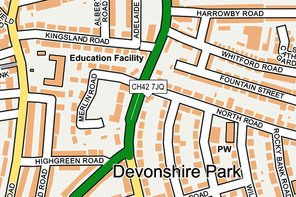 CH42 7JQ map - OS OpenMap – Local (Ordnance Survey) CH42 7JQ map - OS OpenMap – Local (Ordnance Survey)