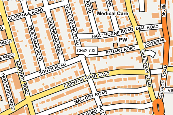 CH42 7JX map - OS OpenMap – Local (Ordnance Survey) CH42 7JX map - OS OpenMap – Local (Ordnance Survey)