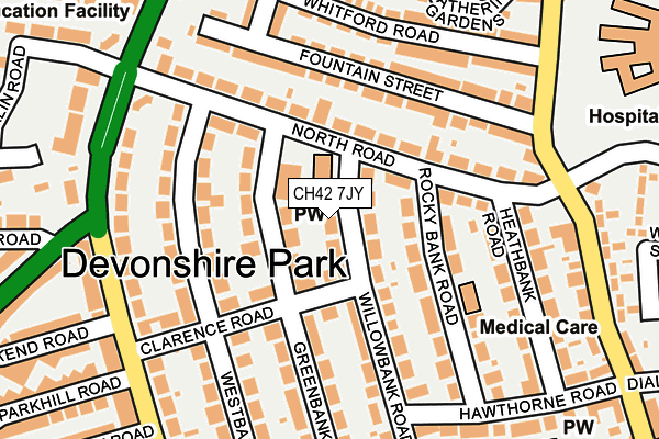 CH42 7JY map - OS OpenMap – Local (Ordnance Survey) CH42 7JY map - OS OpenMap – Local (Ordnance Survey)