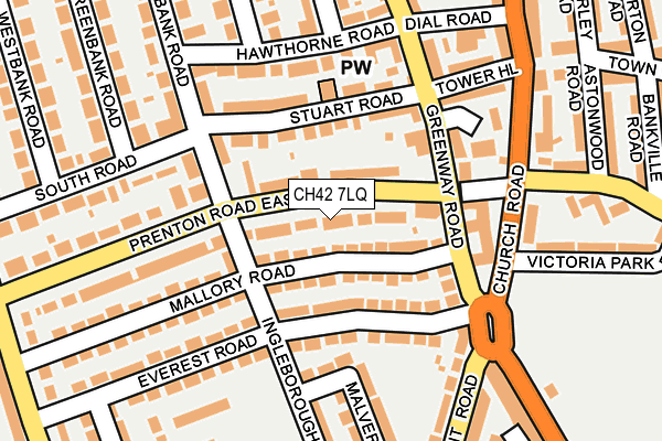 CH42 7LQ map - OS OpenMap – Local (Ordnance Survey) CH42 7LQ map - OS OpenMap – Local (Ordnance Survey)
