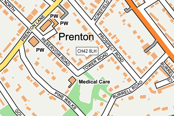 CH42 8LH map - OS OpenMap – Local (Ordnance Survey)