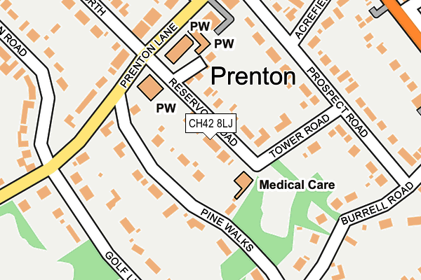 CH42 8LJ map - OS OpenMap – Local (Ordnance Survey)