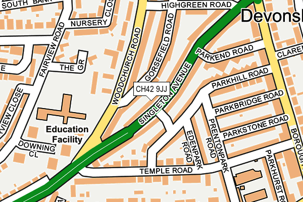 CH42 9JJ map - OS OpenMap – Local (Ordnance Survey) CH42 9JJ map - OS OpenMap – Local (Ordnance Survey)