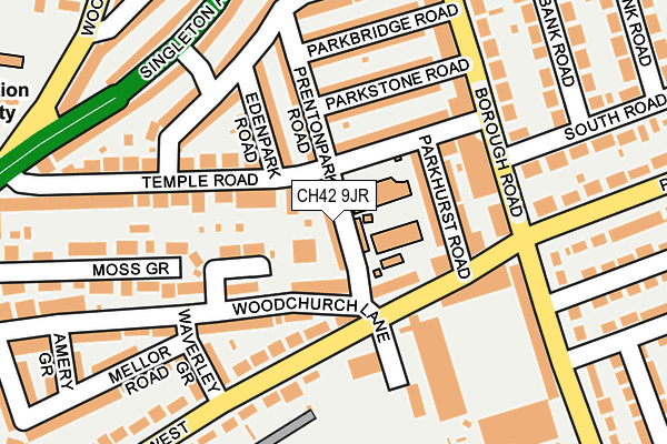 CH42 9JR map - OS OpenMap – Local (Ordnance Survey) CH42 9JR map - OS OpenMap – Local (Ordnance Survey)