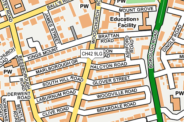 CH42 9LG map - OS OpenMap – Local (Ordnance Survey) CH42 9LG map - OS OpenMap – Local (Ordnance Survey)