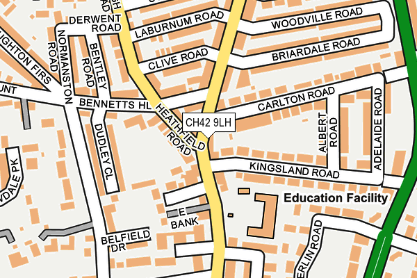 CH42 9LH map - OS OpenMap – Local (Ordnance Survey) CH42 9LH map - OS OpenMap – Local (Ordnance Survey)