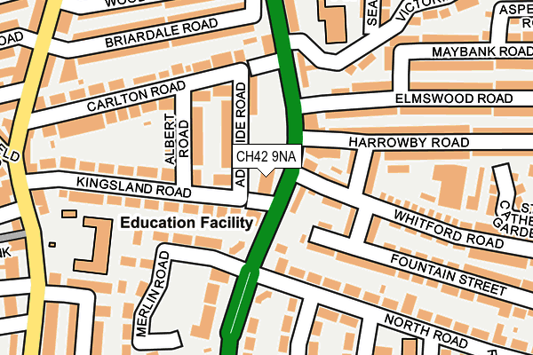 CH42 9NA map - OS OpenMap – Local (Ordnance Survey)