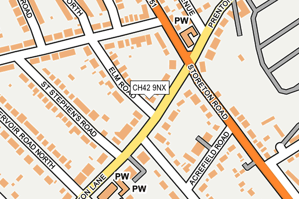 CH42 9NX map - OS OpenMap – Local (Ordnance Survey) CH42 9NX map - OS OpenMap – Local (Ordnance Survey)
