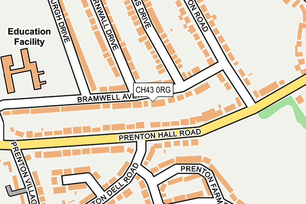 CH43 0RG map - OS OpenMap – Local (Ordnance Survey) CH43 0RG map - OS OpenMap – Local (Ordnance Survey)