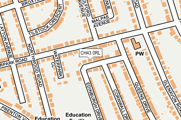 CH43 0RL map - OS OpenMap – Local (Ordnance Survey) CH43 0RL map - OS OpenMap – Local (Ordnance Survey)