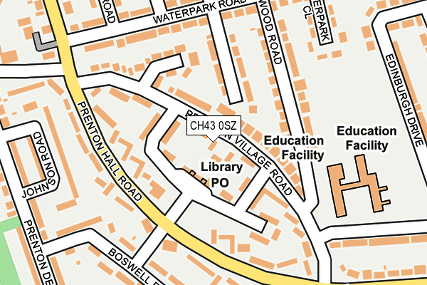 CH43 0SZ map - OS OpenMap – Local (Ordnance Survey)