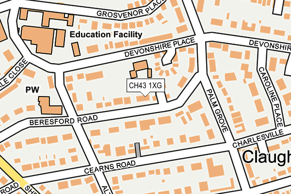 CH43 1XG map - OS OpenMap – Local (Ordnance Survey) CH43 1XG map - OS OpenMap – Local (Ordnance Survey)