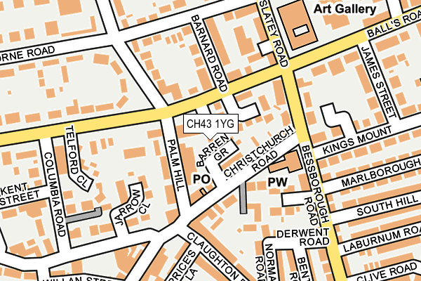 CH43 1YG map - OS OpenMap – Local (Ordnance Survey) CH43 1YG map - OS OpenMap – Local (Ordnance Survey)