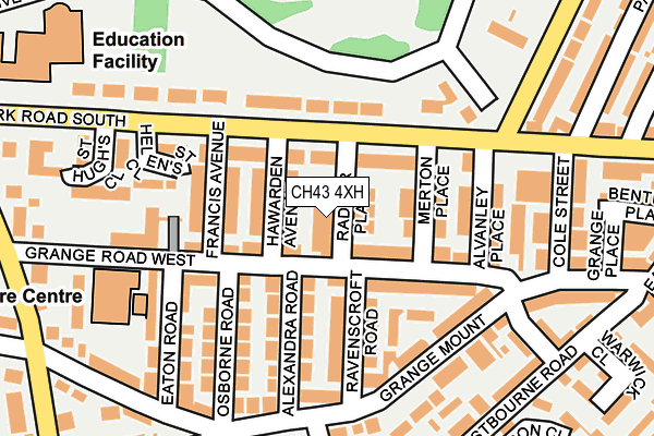CH43 4XH map - OS OpenMap – Local (Ordnance Survey) CH43 4XH map - OS OpenMap – Local (Ordnance Survey)
