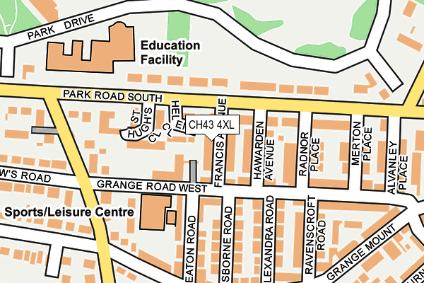 CH43 4XL map - OS OpenMap – Local (Ordnance Survey)