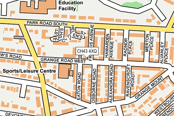 CH43 4XQ map - OS OpenMap – Local (Ordnance Survey) CH43 4XQ map - OS OpenMap – Local (Ordnance Survey)