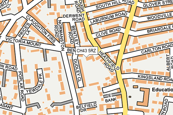 CH43 5RZ map - OS OpenMap – Local (Ordnance Survey) CH43 5RZ map - OS OpenMap – Local (Ordnance Survey)