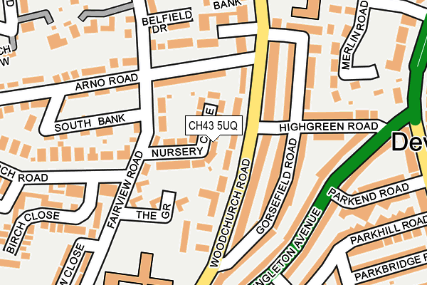 CH43 5UQ map - OS OpenMap – Local (Ordnance Survey)