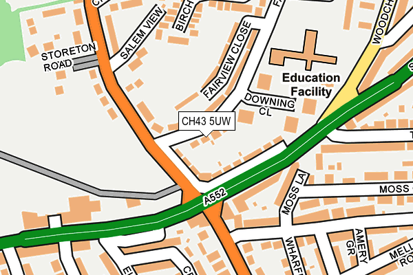CH43 5UW map - OS OpenMap – Local (Ordnance Survey) CH43 5UW map - OS OpenMap – Local (Ordnance Survey)