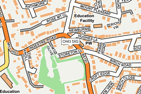 CH43 5XG map - OS OpenMap – Local (Ordnance Survey)
