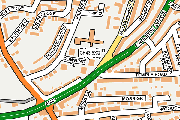 CH43 5XQ map - OS OpenMap – Local (Ordnance Survey) CH43 5XQ map - OS OpenMap – Local (Ordnance Survey)