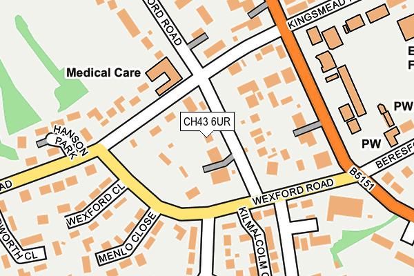 CH43 6UR map - OS OpenMap – Local (Ordnance Survey) CH43 6UR map - OS OpenMap – Local (Ordnance Survey)