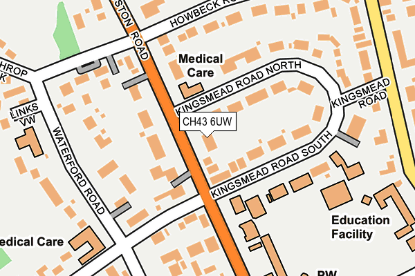 CH43 6UW map - OS OpenMap – Local (Ordnance Survey) CH43 6UW map - OS OpenMap – Local (Ordnance Survey)