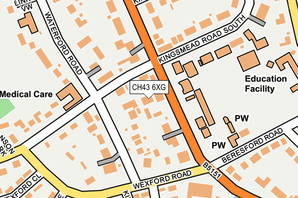 CH43 6XG map - OS OpenMap – Local (Ordnance Survey)