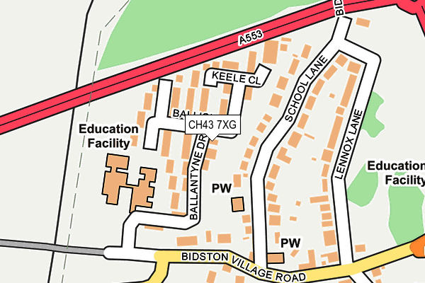 CH43 7XG map - OS OpenMap – Local (Ordnance Survey)