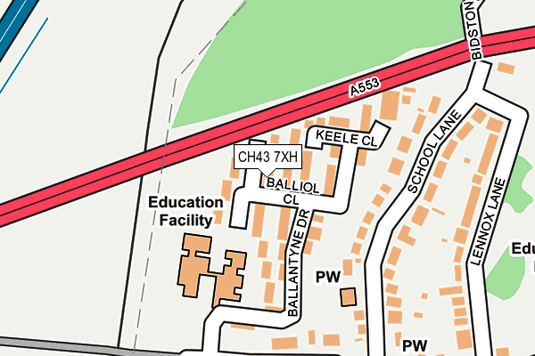CH43 7XH map - OS OpenMap – Local (Ordnance Survey) CH43 7XH map - OS OpenMap – Local (Ordnance Survey)