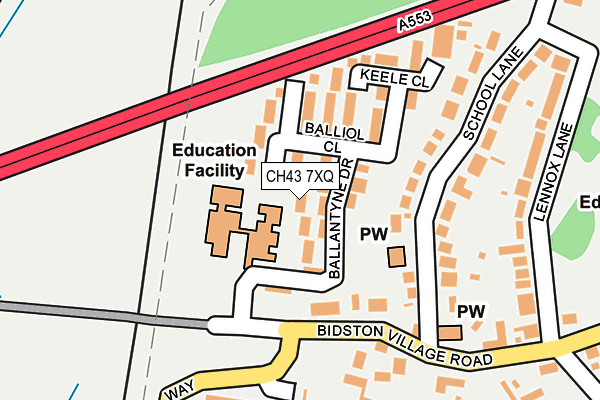 CH43 7XQ map - OS OpenMap – Local (Ordnance Survey)