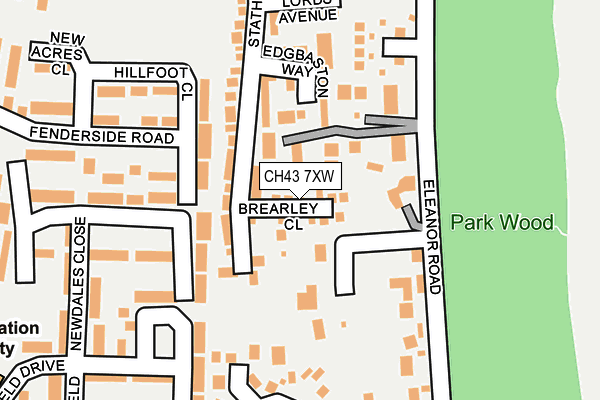 CH43 7XW map - OS OpenMap – Local (Ordnance Survey)