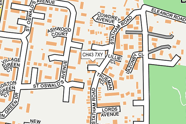 CH43 7XY map - OS OpenMap – Local (Ordnance Survey) CH43 7XY map - OS OpenMap – Local (Ordnance Survey)