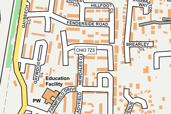 CH43 7ZS map - OS OpenMap – Local (Ordnance Survey) CH43 7ZS map - OS OpenMap – Local (Ordnance Survey)