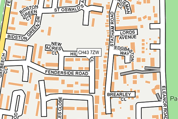 CH43 7ZW map - OS OpenMap – Local (Ordnance Survey)