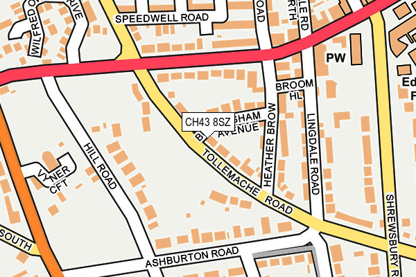 CH43 8SZ map - OS OpenMap – Local (Ordnance Survey) CH43 8SZ map - OS OpenMap – Local (Ordnance Survey)