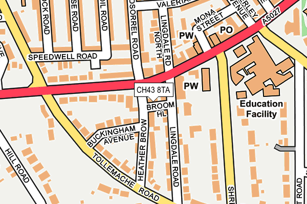 CH43 8TA map - OS OpenMap – Local (Ordnance Survey) CH43 8TA map - OS OpenMap – Local (Ordnance Survey)