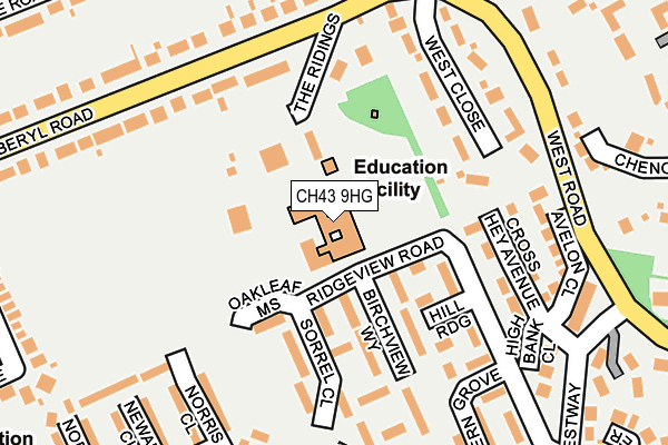 CH43 9HG map - OS OpenMap – Local (Ordnance Survey) CH43 9HG map - OS OpenMap – Local (Ordnance Survey)