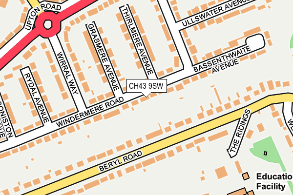 CH43 9SW map - OS OpenMap – Local (Ordnance Survey)