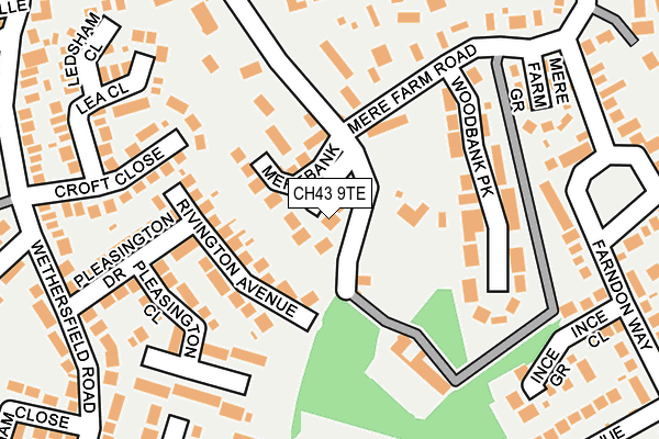 CH43 9TE map - OS OpenMap – Local (Ordnance Survey) CH43 9TE map - OS OpenMap – Local (Ordnance Survey)