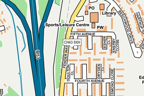 CH43 9XH map - OS OpenMap – Local (Ordnance Survey) CH43 9XH map - OS OpenMap – Local (Ordnance Survey)