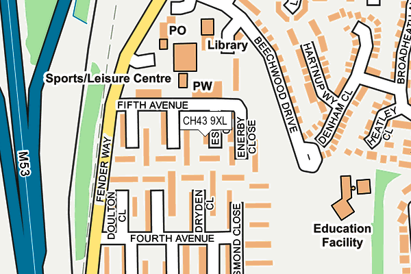 CH43 9XL map - OS OpenMap – Local (Ordnance Survey) CH43 9XL map - OS OpenMap – Local (Ordnance Survey)