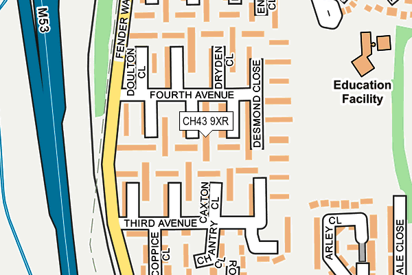 CH43 9XR map - OS OpenMap – Local (Ordnance Survey) CH43 9XR map - OS OpenMap – Local (Ordnance Survey)