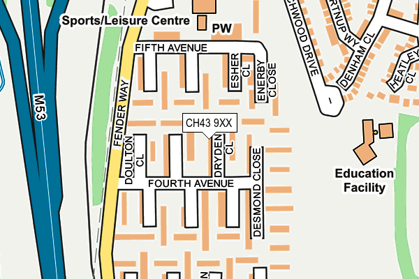 CH43 9XX map - OS OpenMap – Local (Ordnance Survey) CH43 9XX map - OS OpenMap – Local (Ordnance Survey)