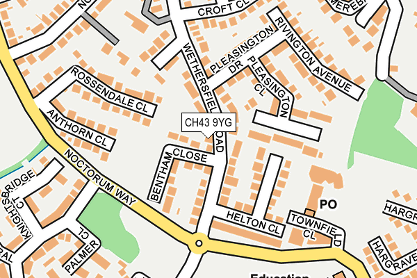 CH43 9YG map - OS OpenMap – Local (Ordnance Survey) CH43 9YG map - OS OpenMap – Local (Ordnance Survey)