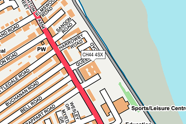 CH44 4SX map - OS OpenMap – Local (Ordnance Survey) CH44 4SX map - OS OpenMap – Local (Ordnance Survey)