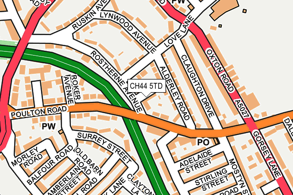 CH44 5TD map - OS OpenMap – Local (Ordnance Survey)