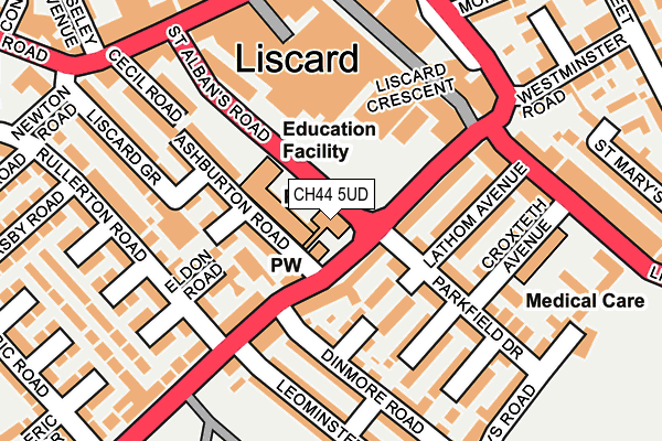 CH44 5UD map - OS OpenMap – Local (Ordnance Survey)