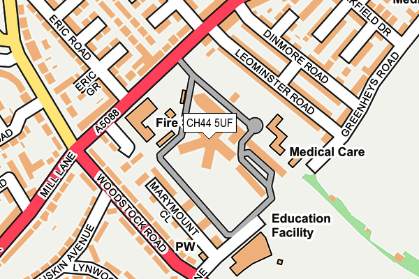 CH44 5UF map - OS OpenMap – Local (Ordnance Survey) CH44 5UF map - OS OpenMap – Local (Ordnance Survey)